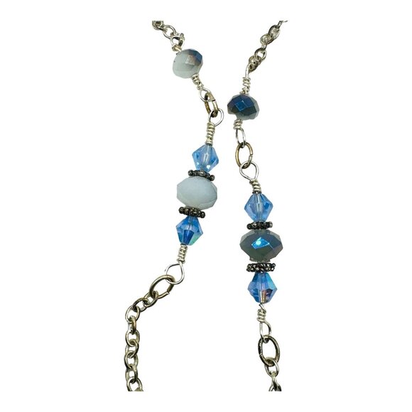 1989 Avon Dashing Through The Snow Broken China Necklace W Multifaceted Crystals - Picture 14 of 17